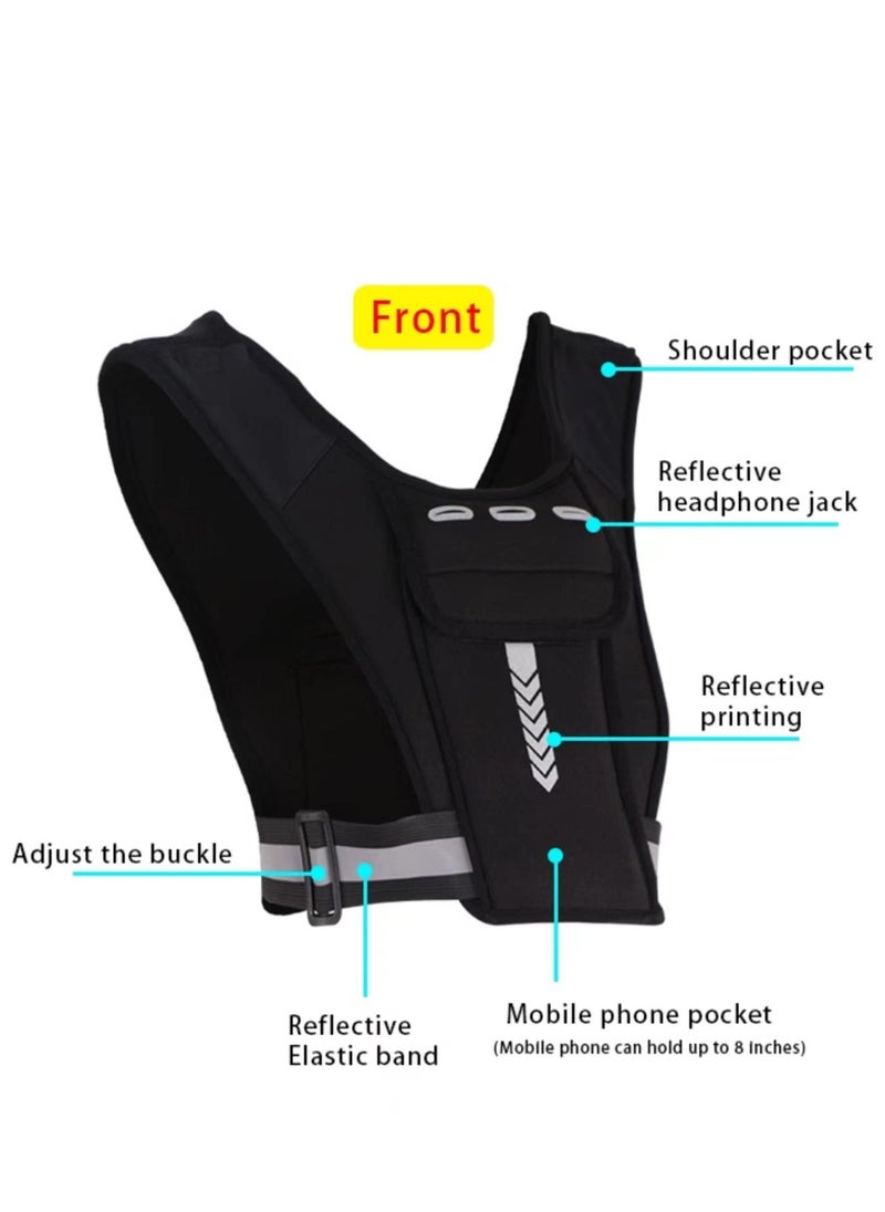 SYOSI - Running Vest Phone Holder for Men  Women, Men  Women's Sports Adjustable Reflective Running Vest Light Weight Phone Holder for Running with Water Bottle Pouch, Accessories Pockets - Image 1
