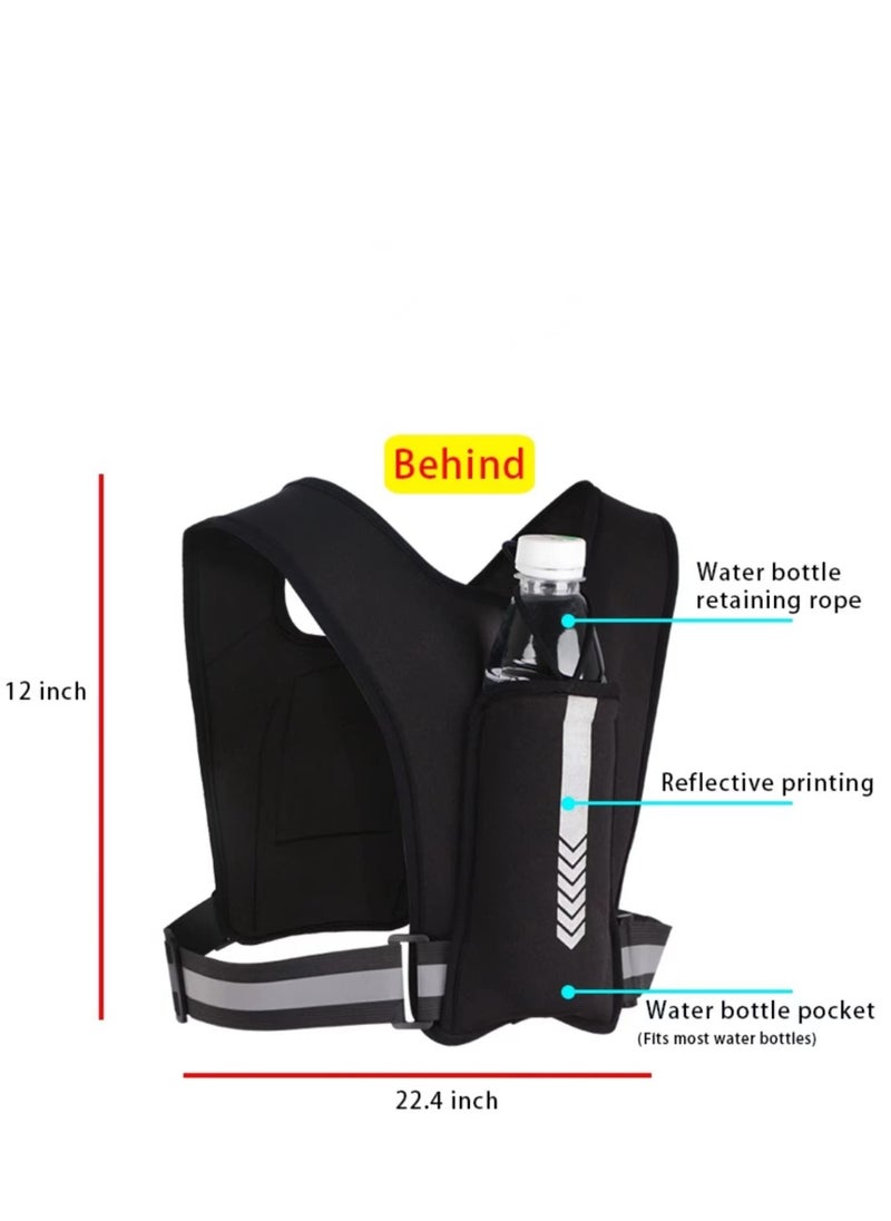 SYOSI - Running Vest Phone Holder for Men  Women, Men  Women's Sports Adjustable Reflective Running Vest Light Weight Phone Holder for Running with Water Bottle Pouch, Accessories Pockets - Image 1