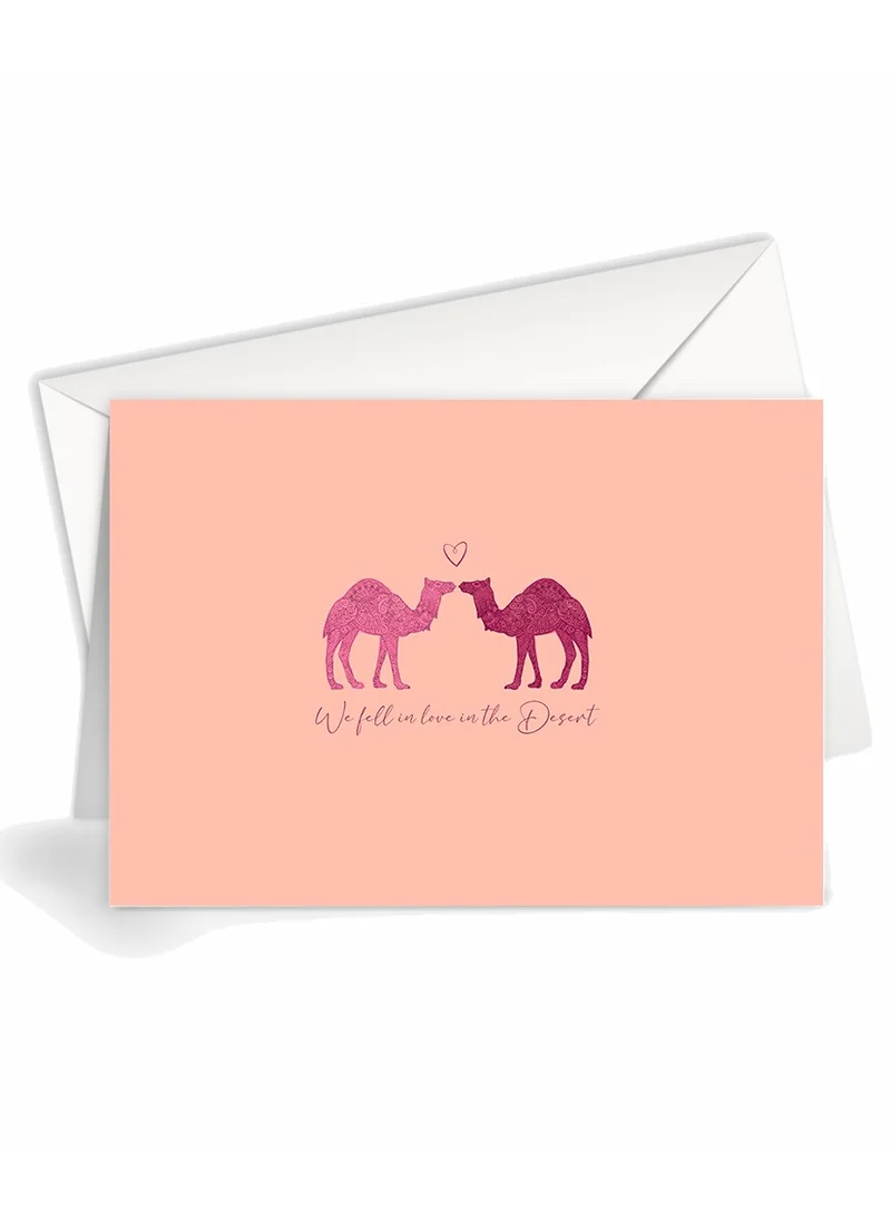 Share the Love We Fell in Love in the Desert" Greeting Card – Celebrate Love with a Classic Valentine’s Gesture Capturing Your Timeless Moments
