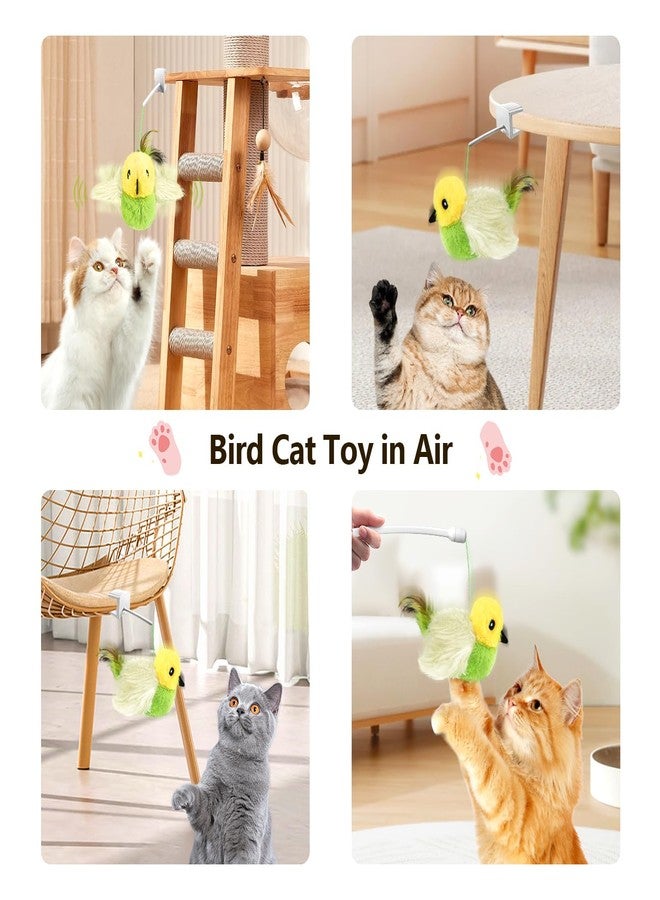 Migipaws Cat Toys,Interactive Lifelike Amakihi Flying Flapping Bird with Catnip, Feathers Hanging by Elastic String, Automatic Chirping Kitten Toys for Indoor Cats Self Play, Rechargeable(Green) - Image 4