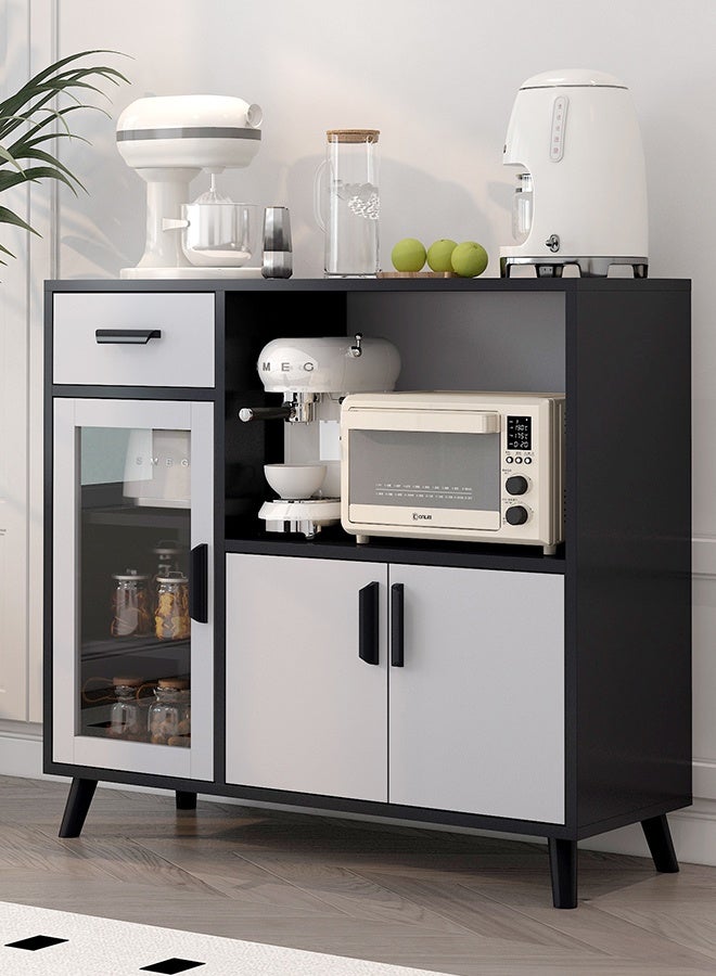 JCB CHIC Multifunctional Storage Cabinet,Nordic Kitchen Cabinet ,Edge Cabinet Tea Cabinet,Modern Living Room Wall Sideboard Household Multi-layer Display Cabinet(90×34×92CM） - Image 1