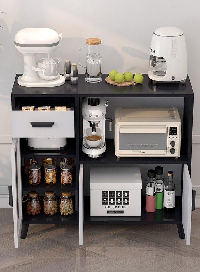 JCB CHIC Multifunctional Storage Cabinet,Nordic Kitchen Cabinet ,Edge Cabinet Tea Cabinet,Modern Living Room Wall Sideboard Household Multi-layer Display Cabinet(90×34×92CM） - Image 2