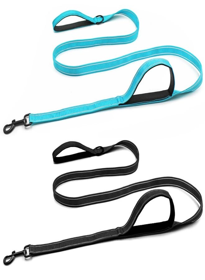 lyfLux 2 Pack Heavy Duty Dog Leashes for Large Dogs - Double Layer Reflective Leash with Dual Handle, 360° Swivel Clip & Soft Padded Handle | 6ft Strong Leash for Medium, Large Dogs - Image 1