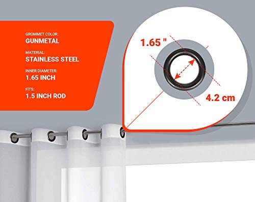 LinenZone Sheer White Patio Door Curtains. Extra Wide Curtains for Sliding Doors. Elegant Glass Door Curtains for Living Room, Kitchen, Dining Room or Family Room. (Karina 102 x 96, White) - Image 4