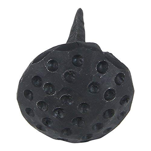 A29 (Set of 24) 1 x 1 Inch Approx. Round Iron Clavos Decorative Nails, Hand Forged, Natural Black Finish - Image 1