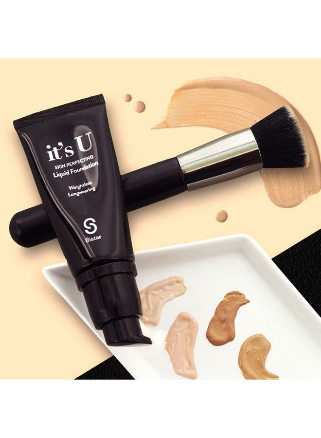 Sistar It'S U Skin Perfecting Liquid Foundation Medium Coverage Buildable Weightless Longwearing Blendable 35 G / 1.23 Oz. (Burnt Cinnamon) - Image 3