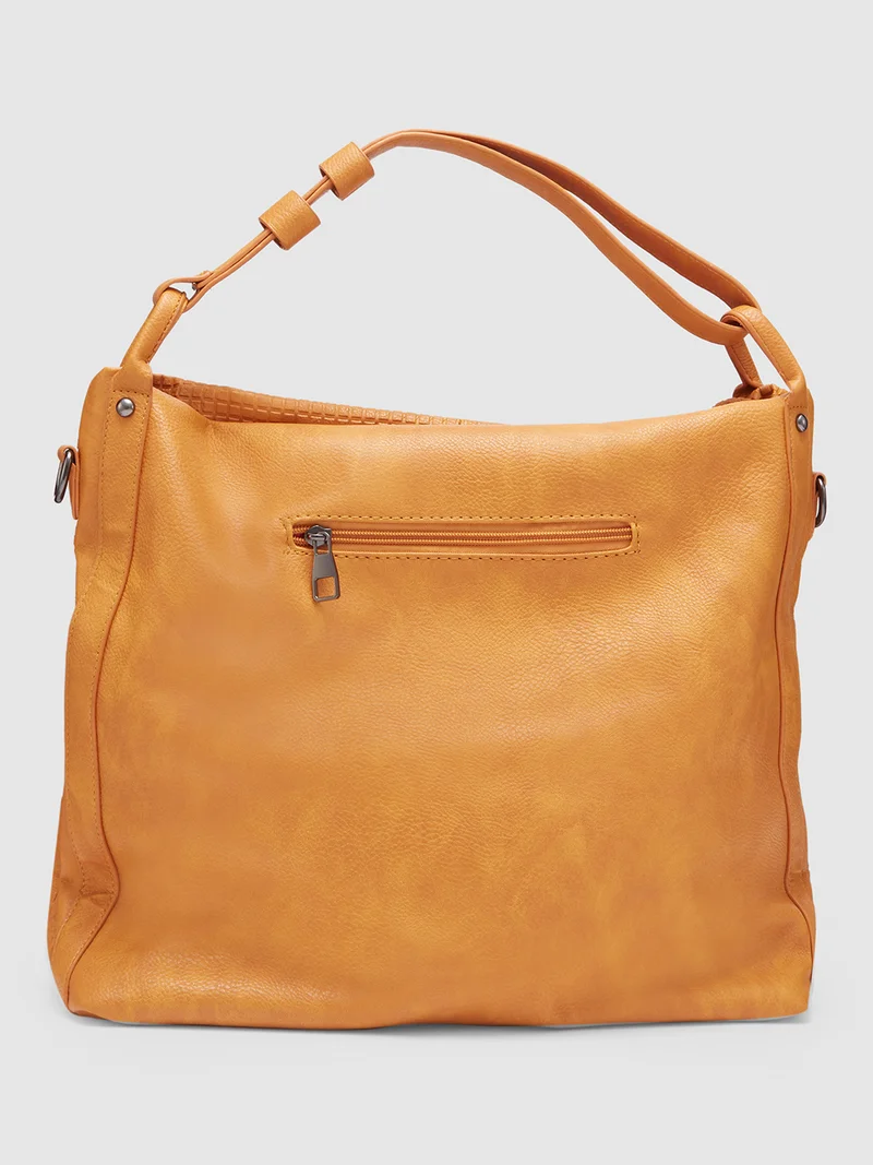 globus Globus Women Mustard Textured Hobo Bag