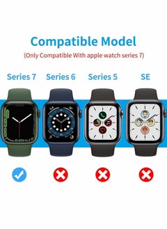 Y&D Hard PC Case Compatible with Apple Watch Series 7 45mm,Tempered Glass Screen Protector, Full Coverage, Touch Sensitive, Ultra-Thin HD Clear Bumper Protective Cover-Black/Clear/Blue  - Image 5