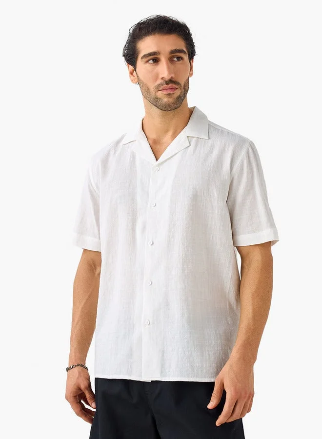 Splash FAV Seersucker Textured Resort Collar Shirt