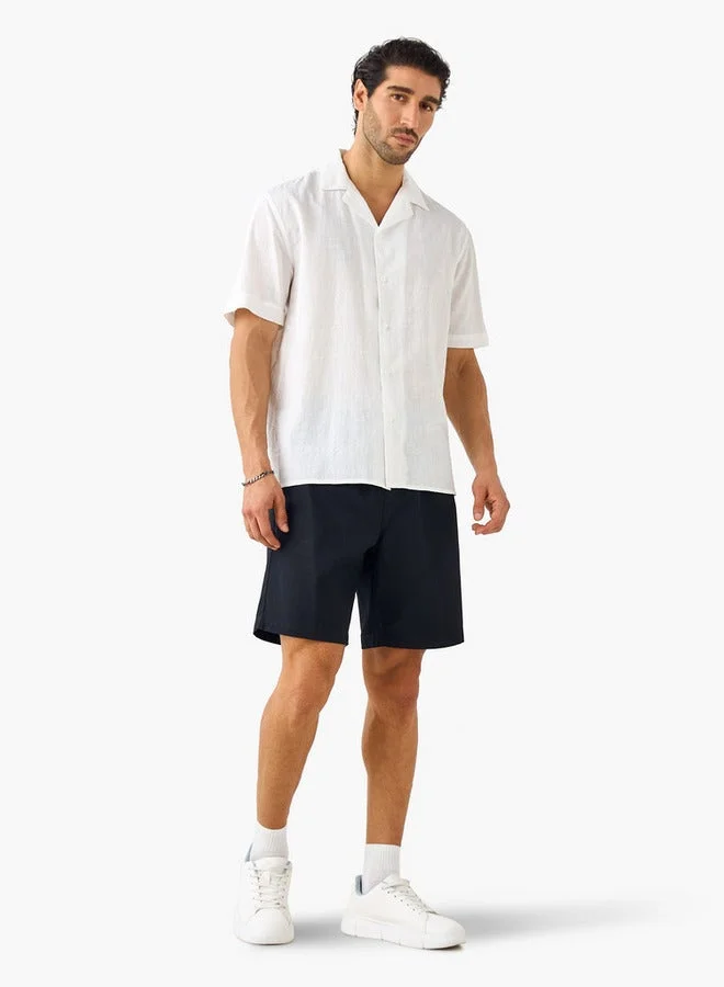Splash FAV Seersucker Textured Resort Collar Shirt