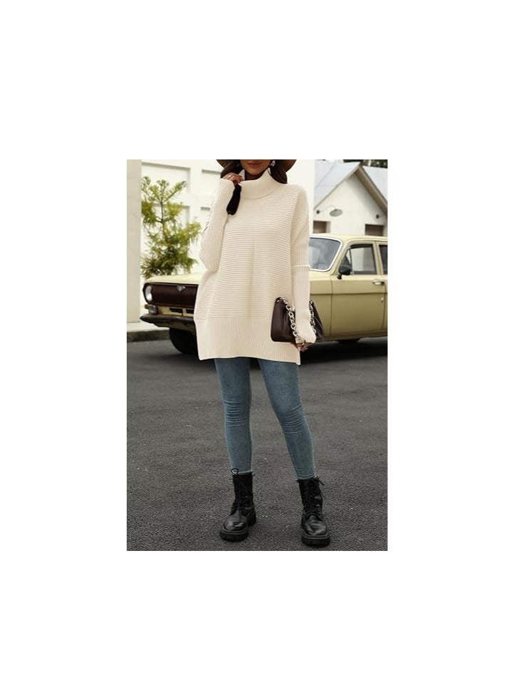 Trendy Oversized Turtleneck Sweater for Women Long Knitted Cozy Pullover Sweaters  - Image 3
