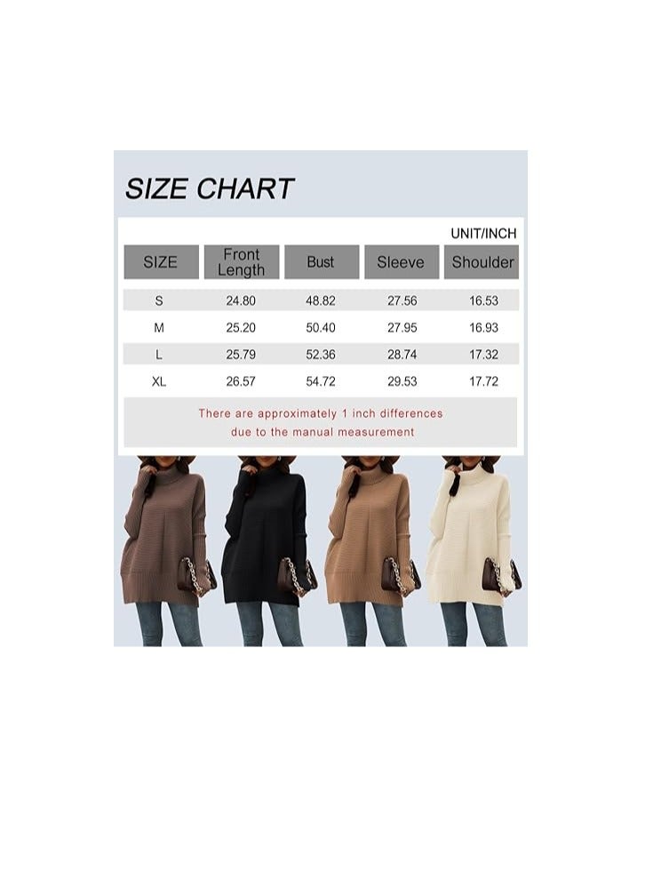 Trendy Oversized Turtleneck Sweater for Women Long Knitted Cozy Pullover Sweaters  - Image 2