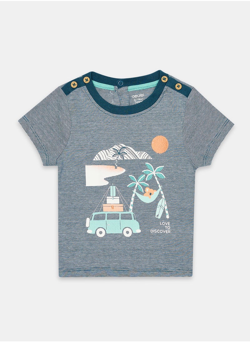 OBAIBI Blue T-Shirt for Boys  - Image 1
