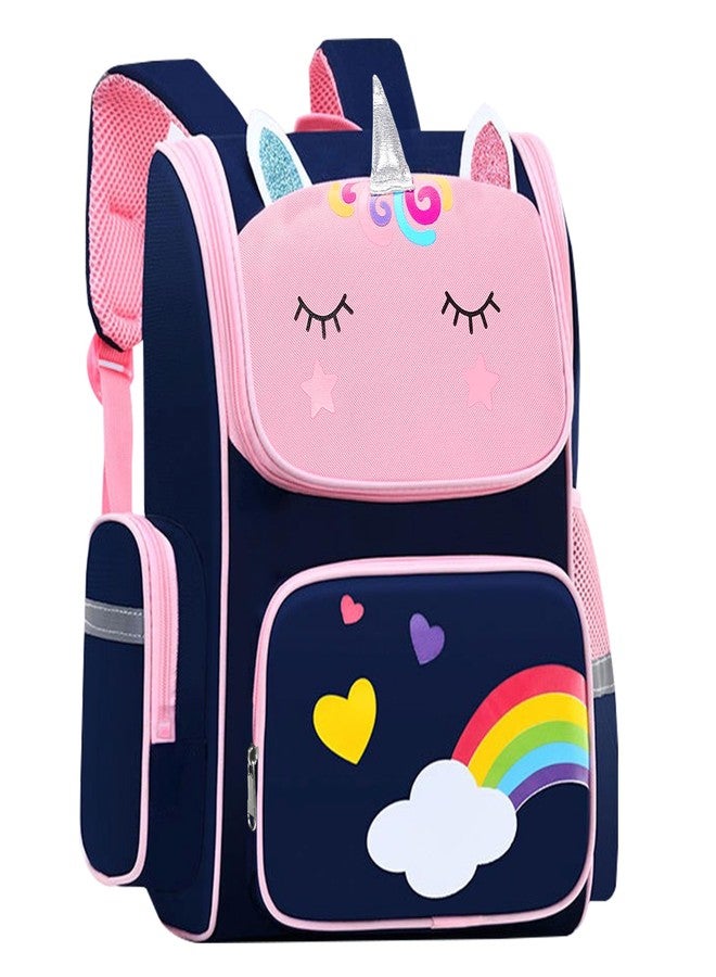 Storite School Bag for Kids Girls 15L | Cute Unicorn Backpack | Lightweight Waterproof Backpack with Chest Strap|Durable Bag for Nursery, Preschool & Primary School | Birthday Gift (Blue- 28x14x41 Cm) - Image 1