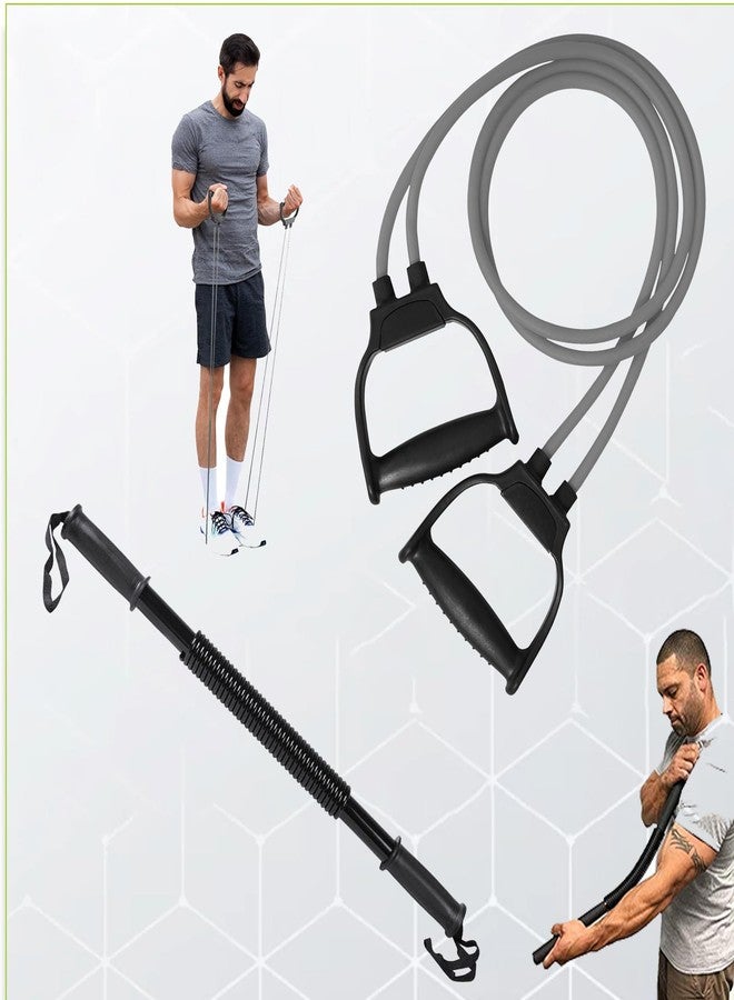 Manogyam Fitness Combo Kit - 30 Kg Power Twister + Double Toning Tube - Home Gym Equipment for Chest, Arms, Shoulder & Upper Body Workout - Strength & Resistance Training - Image 1