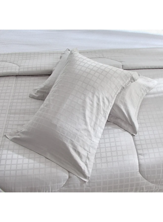 Home Box Opulent Luxe 5-Piece Solid Cotton Dobby Super King Comforter Set - 240x240 cm