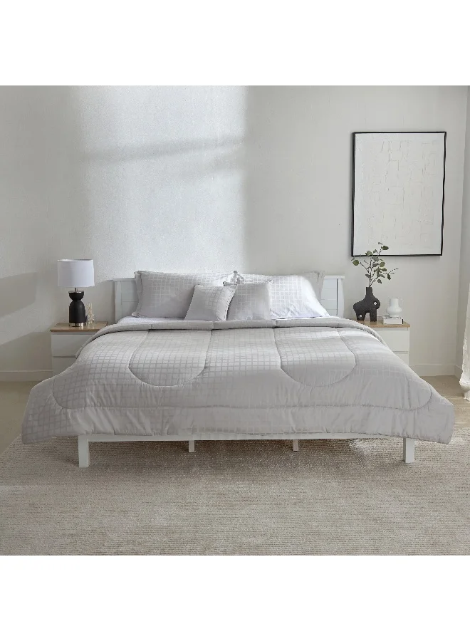 Home Box Opulent Luxe 5-Piece Solid Cotton Dobby Super King Comforter Set - 240x240 cm