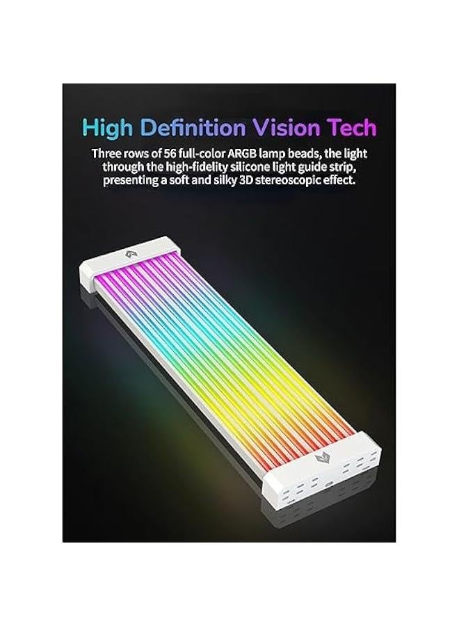 RGB PSU Cables, ARGB Power Extension Cable Kit, 3 Pin Motherboard Power Supply Cable Soft Silicone Tube ARGB Extension Sleeved Cable for Computer Gaming Case - Image 3