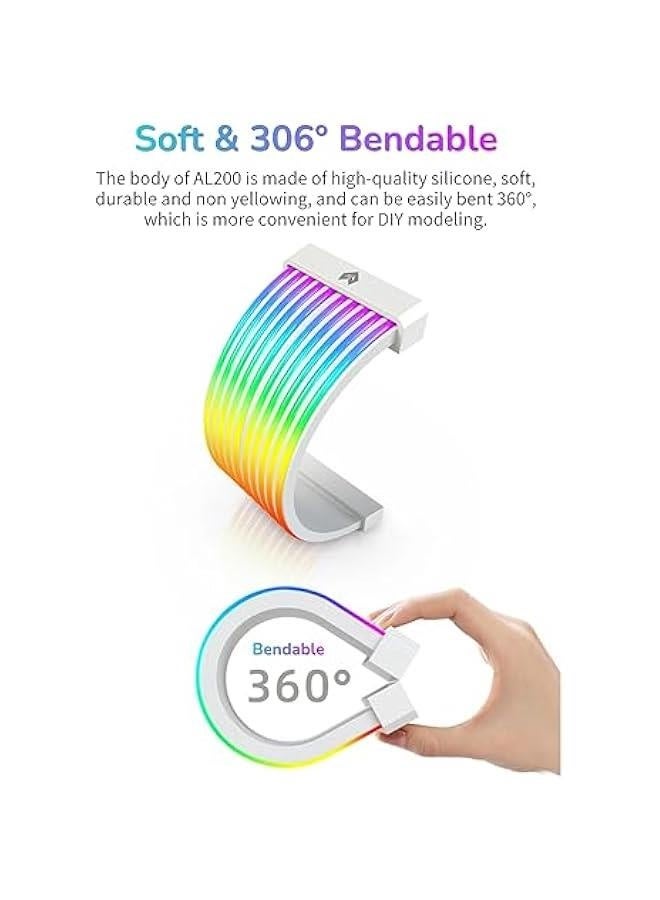 RGB PSU Cables, ARGB Power Extension Cable Kit, 3 Pin Motherboard Power Supply Cable Soft Silicone Tube ARGB Extension Sleeved Cable for Computer Gaming Case - Image 4