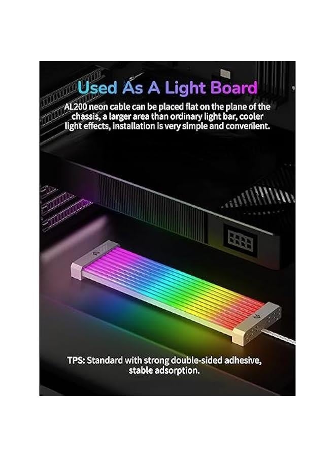 RGB PSU Cables, ARGB Power Extension Cable Kit, 3 Pin Motherboard Power Supply Cable Soft Silicone Tube ARGB Extension Sleeved Cable for Computer Gaming Case - Image 5