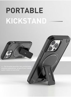 Xoopla Case Cover for iPhone 15 Pro Max Case 6.7" , Compatible with MagSafe,360 Full-Body Dropproof Heavy Duty Rugged Case with Built-in Kickstand Case for 15 Pro Max 2023 (Black)  - Image 4