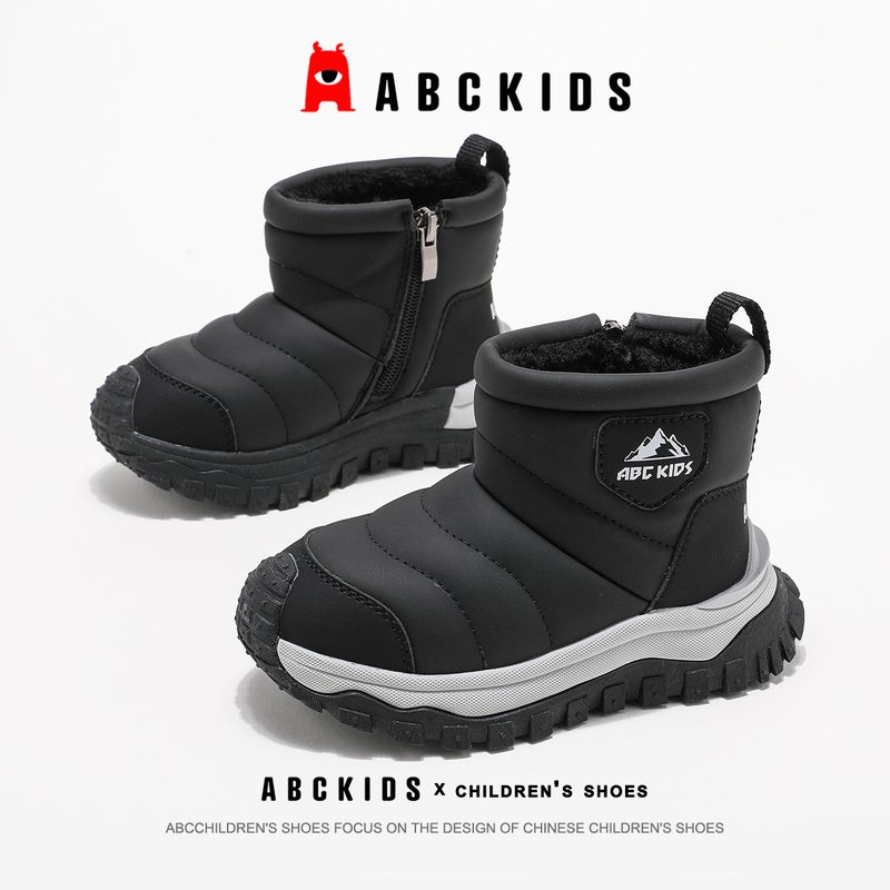 أحذية الثلج للأطفال من أبك كيدز، أحذية شتوية مبطنة بالفليس للفتيات، أحذية دافئة للأطفال من القطن الشمالي - Image 1