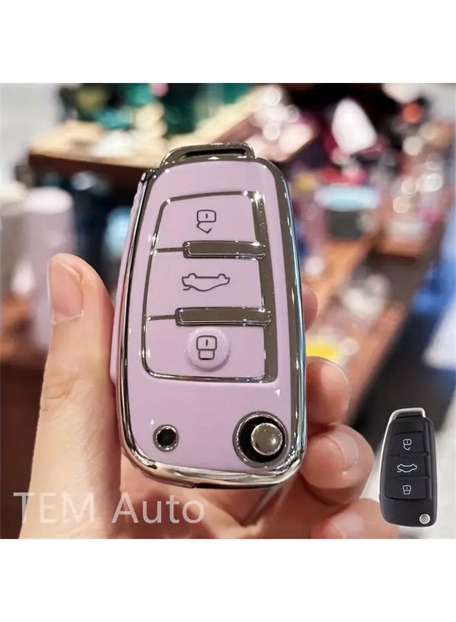 Pink TPU Key Fob Cover Case for Car Remote Shell A1 A3 A4 A6 Q1 Q3 Q5 Q7 S3 S4 S6 R8 TT - Image 2