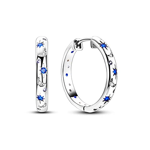 NARMO Hoop Earrings for Women 925 Sterling Silver Earrings Moon Earrings Silver Hoop Earrings for Women - Image 1