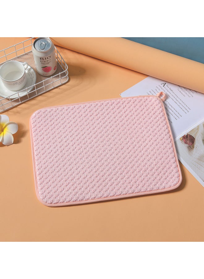 Cross-border Microfiber Absorbent Quick-drying Meal Mat Household Kitchenware Draining Drying Mat Pot Pillow Cup Butterfly Drying Mat Coaster Mat-Color:Pink-Specifications:38*50cm - Image 1