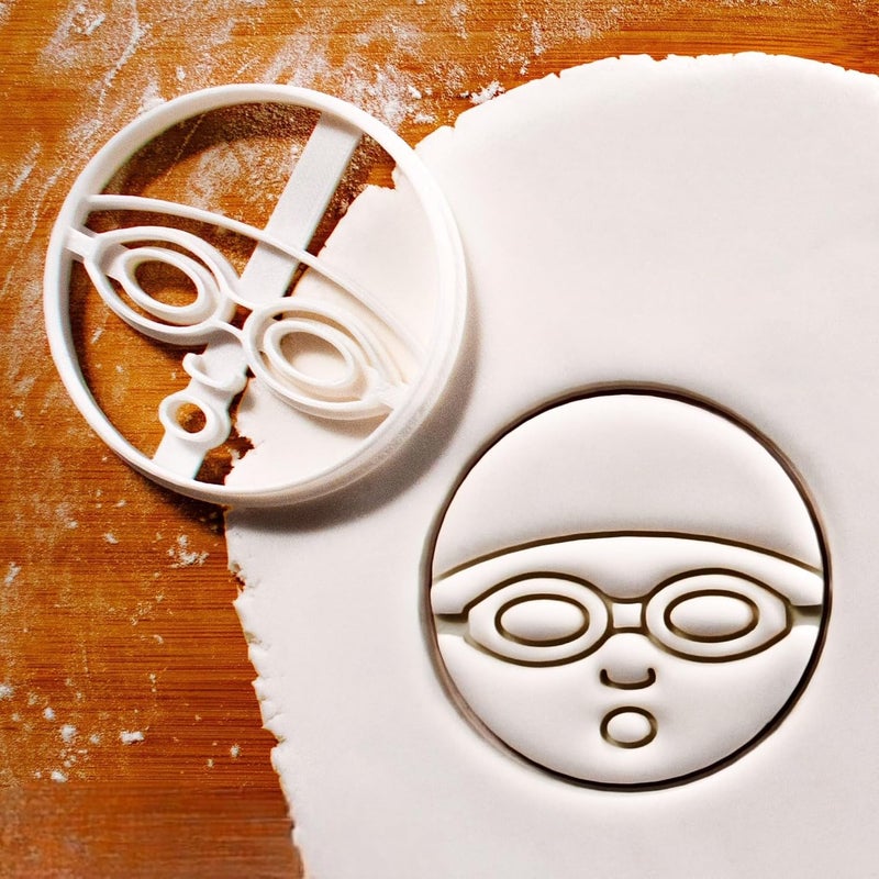 EROTNGO EROTNGO Swimmer Face Cookie Cutter Perfect Swimming Competitions Water Sports Triathlons Swim Coach Gifts Lifeguard Party Treats Water Polo Swim Team SportsThemed Biscuit Mold ONLY FACE - Image 1