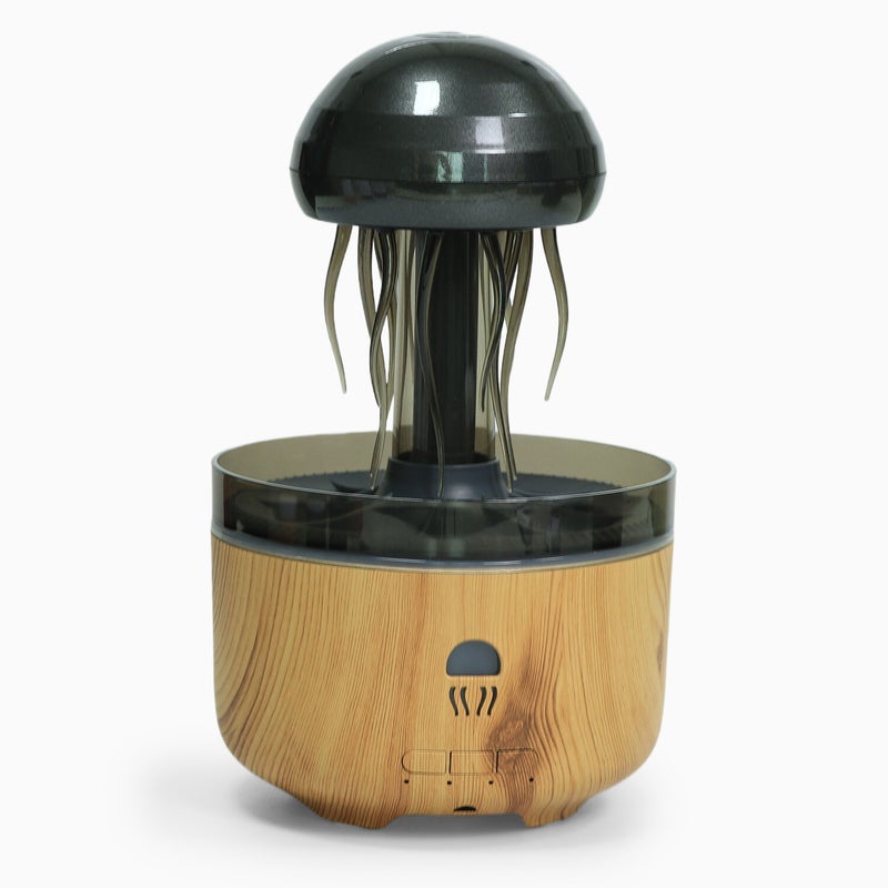 NAGOMI Black Ultrasonic Aroma Diffuser with Rotating Jellyfish Design, Colorful Atmosphere Light, and Rain  Effect - Image 5