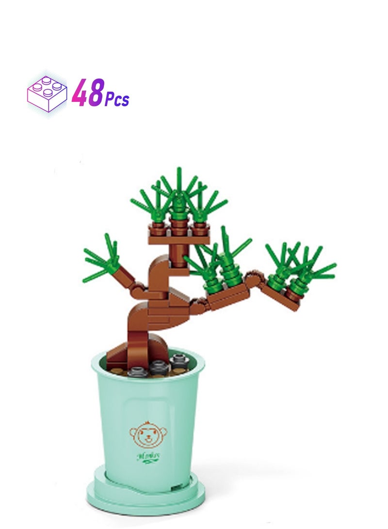 Pine Tree 48pcs Model Set Assembly Building Blocks Creative Diy Plant Assembly Toys Children Adult Home Decoration - Image 1