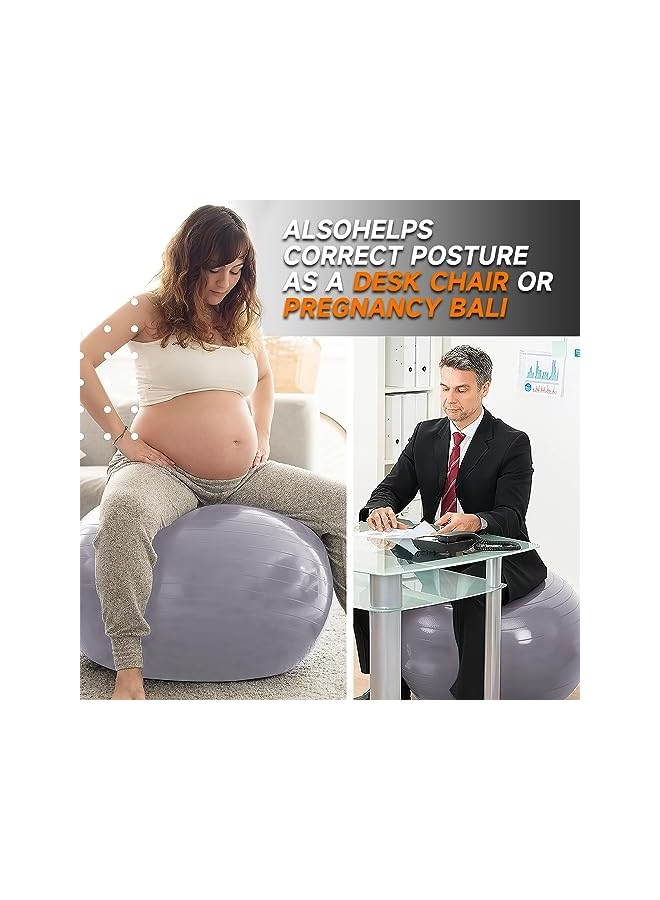 PROMASS 2 Pack 65 & 25cm Exercise Ball with Quick Foot Pump,Anti Burst and Slip Stability Balance Yoga Ball Chair for Pilates Yoga Birthing Pregnancy Gym Workout Training and Physical Therapy(2 Size)  - Image 2