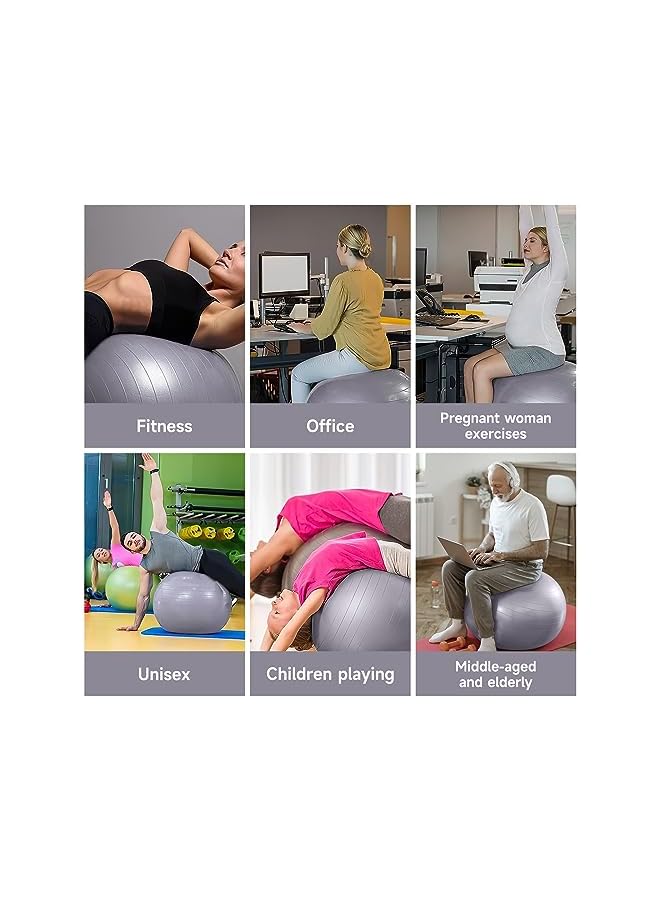 PROMASS 2 Pack 65 & 25cm Exercise Ball with Quick Foot Pump,Anti Burst and Slip Stability Balance Yoga Ball Chair for Pilates Yoga Birthing Pregnancy Gym Workout Training and Physical Therapy(2 Size)  - Image 3