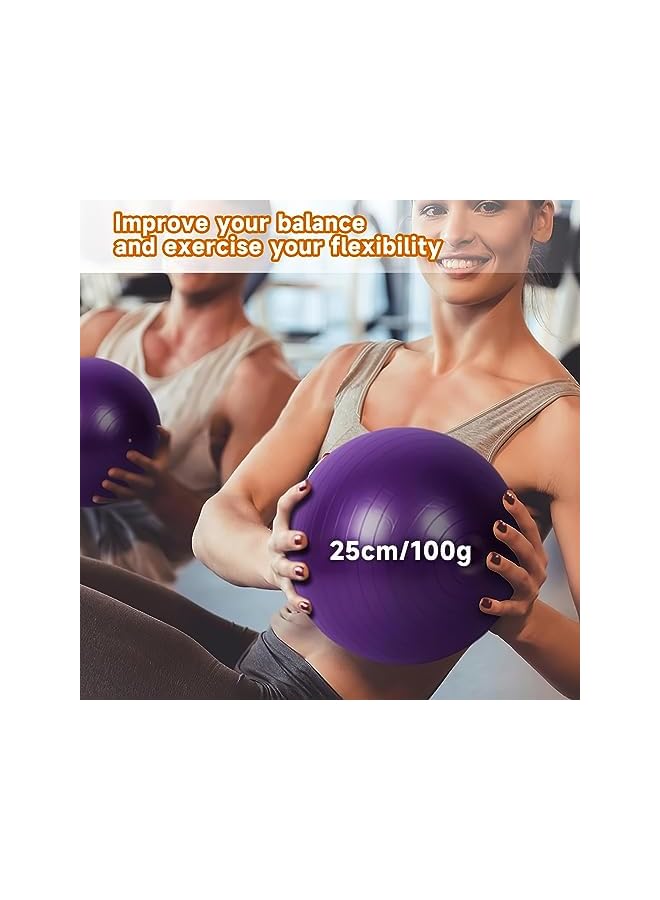 PROMASS 2 Pack 65 & 25cm Exercise Ball with Quick Foot Pump,Anti Burst and Slip Stability Balance Yoga Ball Chair for Pilates Yoga Birthing Pregnancy Gym Workout Training and Physical Therapy(2 Size)  - Image 4