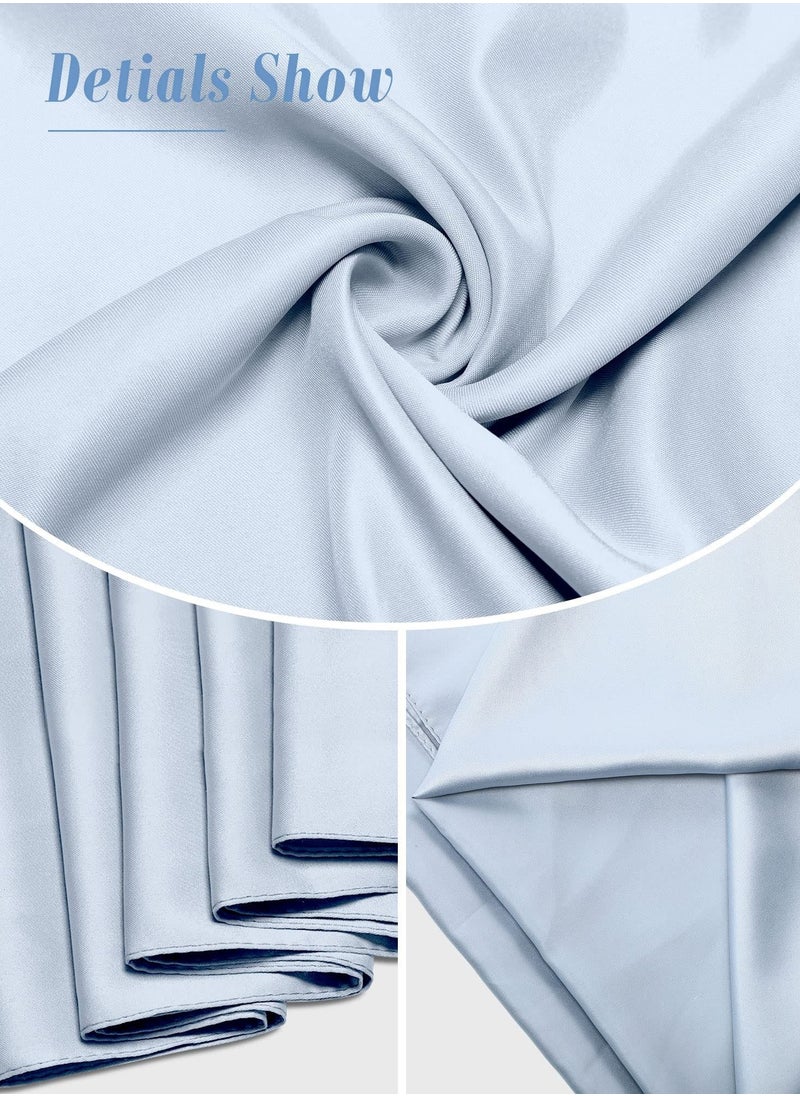 SYOSI - 2 Pieces Silky Satin Shawls and Wraps for Women Evening Dress, Lightweight Long Bridal Elegant Bright Wedding Stole (Black, Light Grey), about 70.87 x 27.56 inches - Image 1
