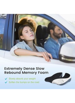 Zimtal Zimtal Car Seat Cushion Driver Passenger Wedge Seat Cushion for Driving Enhance Vision and Posture Memory Foam for Hip Pain (Black Mesh Cover)  - Image 4