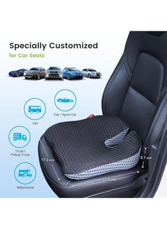Zimtal Zimtal Car Seat Cushion Driver Passenger Wedge Seat Cushion for Driving Enhance Vision and Posture Memory Foam for Hip Pain (Black Mesh Cover)  - Image 5