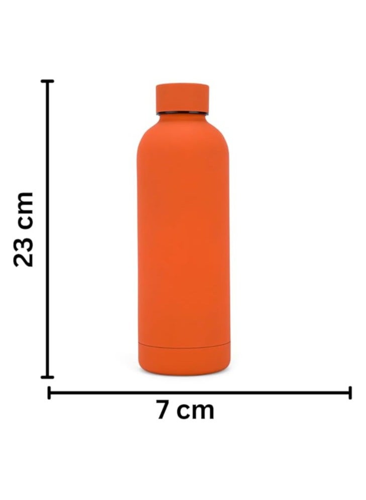 WISHWIND Premium Orange Thermos Bottle – 500 ml Double-Walled Vacuum Insulated, 12 Hours Hot & 24 Hours Cold, Leak-Proof Design for Sports, Gym, Tea, Coffee, and Herbal Drinks - Image 2