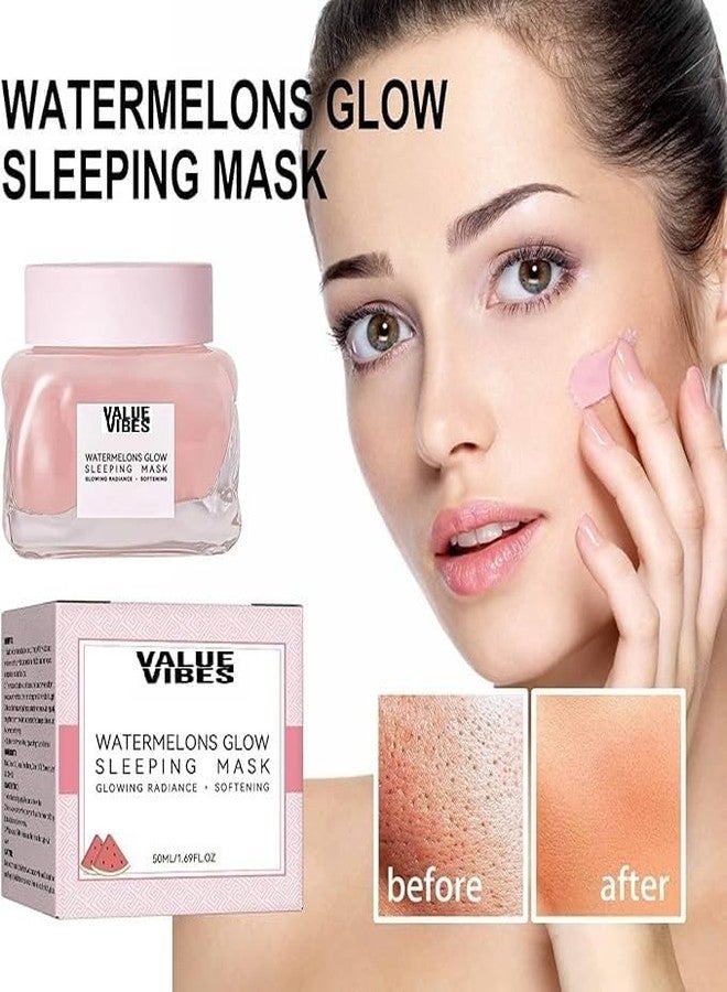 VALUEVIBES Watermelon Glow Sleeping Mask, Firming Facial Anti-Aging Gel Mask, Moisturizing Pore Refinement Night Cream, Even Skin Tone, Hydrating and Moisturizing - Image 4