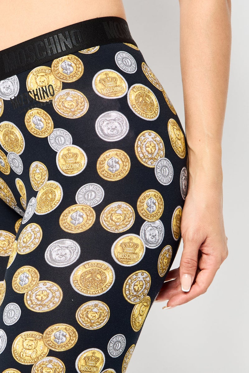 MOSCHINO Women Allover Print Pull On Sleepwear Pants, Multicolor  - Image 3