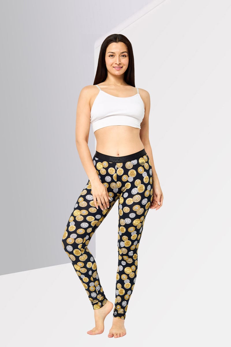 MOSCHINO Women Allover Print Pull On Sleepwear Pants, Multicolor  - Image 2