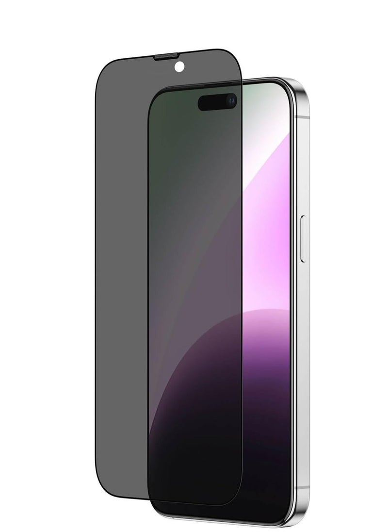 HEXABEX Privacy 5D Tempered Glass Screen Protector for iPhone 15 6.1inch Black/Clear  - Image 1