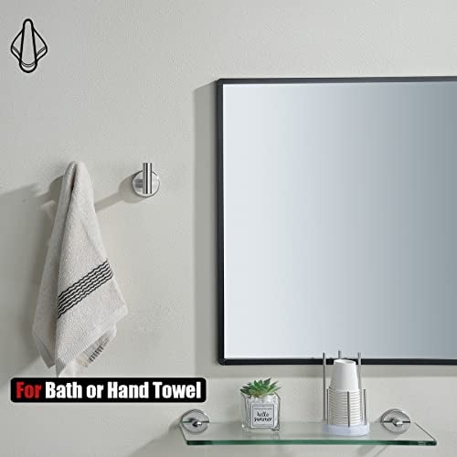 JQK Bath Hardware Towel Bar Accessory Set, 5-Piece Bathroom Accessories Fixtures Set Brushed Finished Wall Mount Includes 24" Towel Bar, 9" Hand Towel Bar, Toilet Paper Holder, Robe Hook x2, BAS105-BN - Image 5