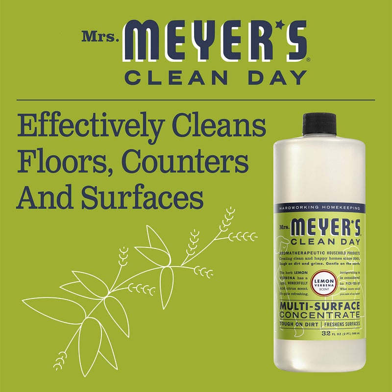 MRS. MEYER'S CLEAN DAY Multi-Surface Cleaner Concentrate, Use to Clean Floors, Tile, Counters, Lemon Verbena, 32 Fl. Oz - Pack of 2 - Image 3
