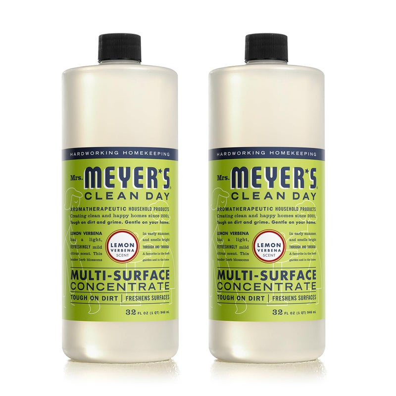 MRS. MEYER'S CLEAN DAY Multi-Surface Cleaner Concentrate, Use to Clean Floors, Tile, Counters, Lemon Verbena, 32 Fl. Oz - Pack of 2 - Image 1