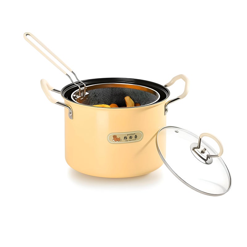 Steam Basket - Versatile frying pan featuring a steaming basket, glass lid, and nonstick surface, stainless steel handle; great for crisping potatoes, poultry, and shrimp. - Image 1
