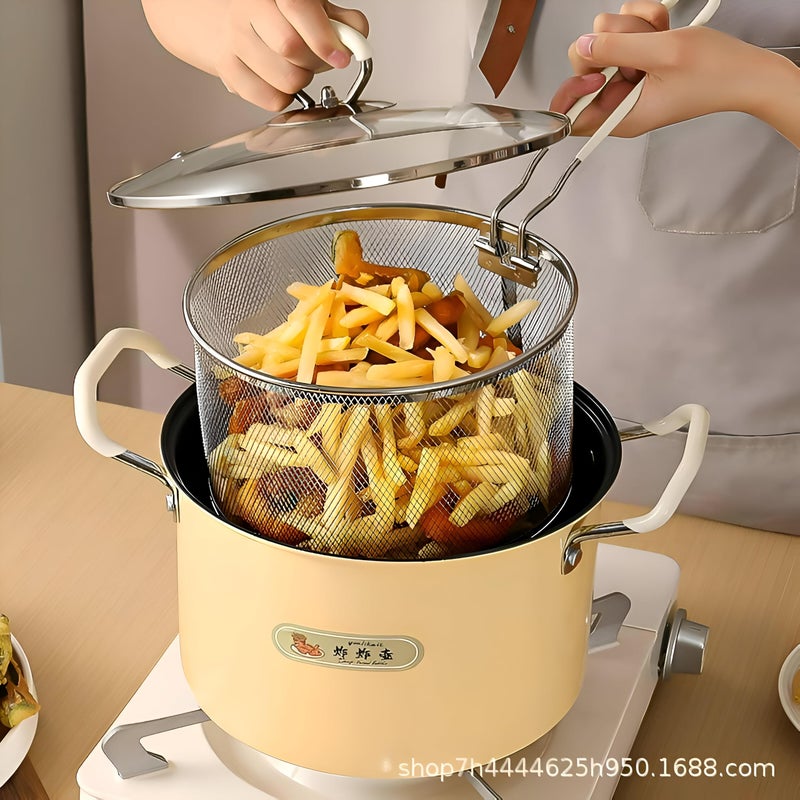 Steam Basket - Versatile frying pan featuring a steaming basket, glass lid, and nonstick surface, stainless steel handle; great for crisping potatoes, poultry, and shrimp. - Image 4