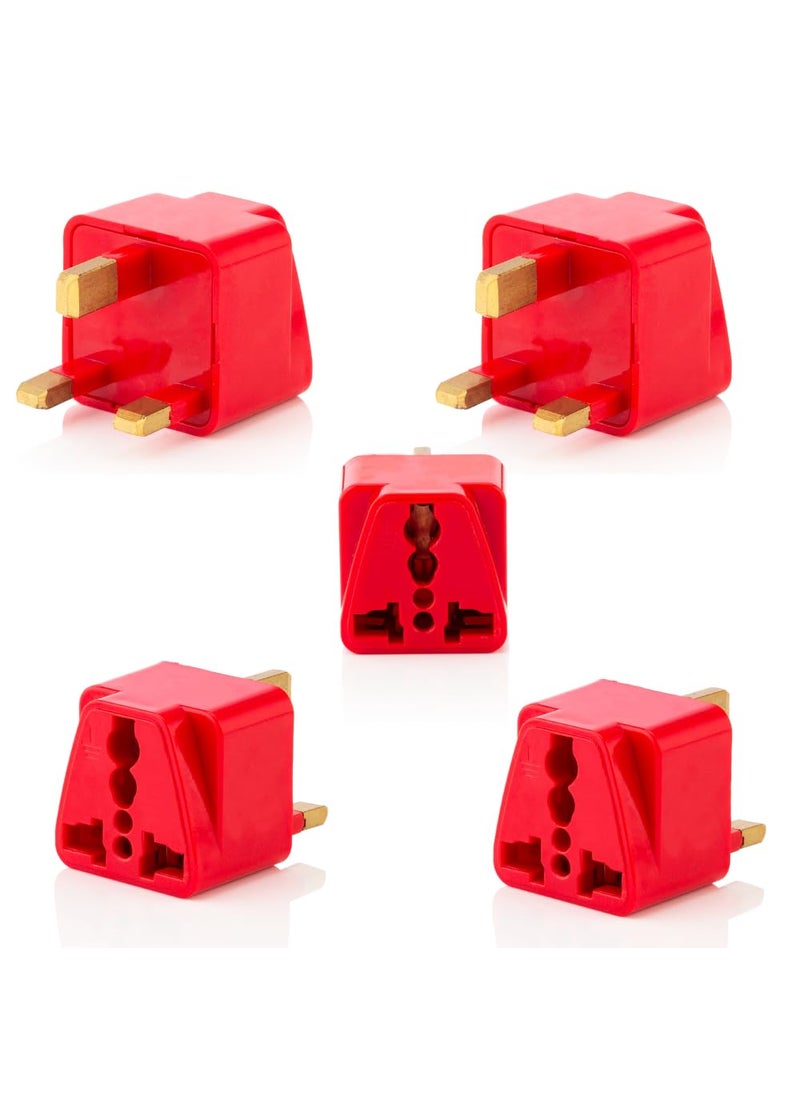 HI PLASST PINS N PLUGS HiPLASST GType UK Adapter Pack of 5 Universal Socket for UKLondon Plug Converter for England Dubai Hong Kong Malaysia Kenya Ireland Wales Scotland Adaptor  - Image 1