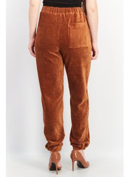 French Connection Women Regular Fit Textured Jogger Pants, Brown  - Image 4